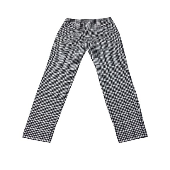 Express Columnist Black & White Houndstooth Womens Pants Size 2R Cotton Blend - Picture 2 of 11